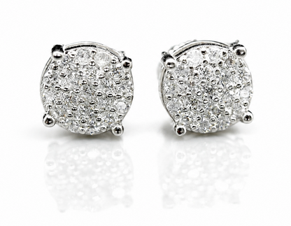 Moissanite halo stud earrings men women screw back VVS D color GRA certified 925 silver Atlanta Paradise Gems