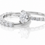 Moissanite Half Eternity Wedding Ring Set for Women – 4.5CT VVS1 D Color | 925 Sterling Silver 18K Gold Plated | GRA Certified