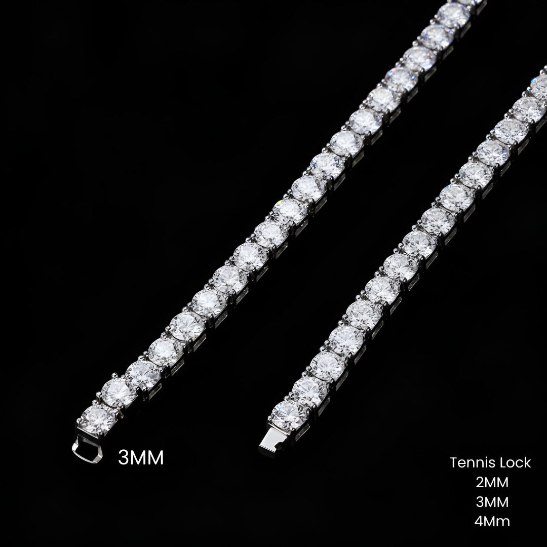 Moissanite Tennis Chain 3MM - 4MM | 14K Gold Plated | 925 SILVER | VVS D COLOR | PASS DIAMOND TESTER!!!!