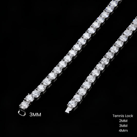 Moissanite Tennis Chain 3MM - 4MM | Rose Gold | 925 SILVER | VVS D COLOR | PASS DIAMOND TESTER!!!!