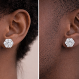 Moissanite Flower Cluster Stud Earrings