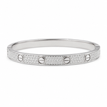 Moissanite love bracelet bangle paved diamonds VVS D color GRA certified 925 silver Atlanta