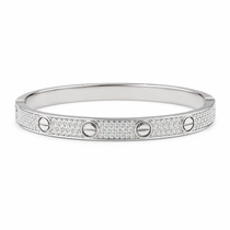 Moissanite love bracelet bangle paved diamonds VVS D color GRA certified 925 silver Atlanta