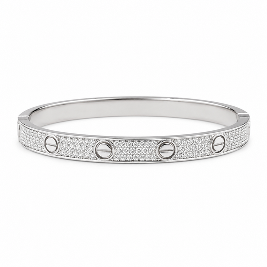 Moissanite love bracelet bangle paved diamonds VVS D color GRA certified 925 silver Atlanta
