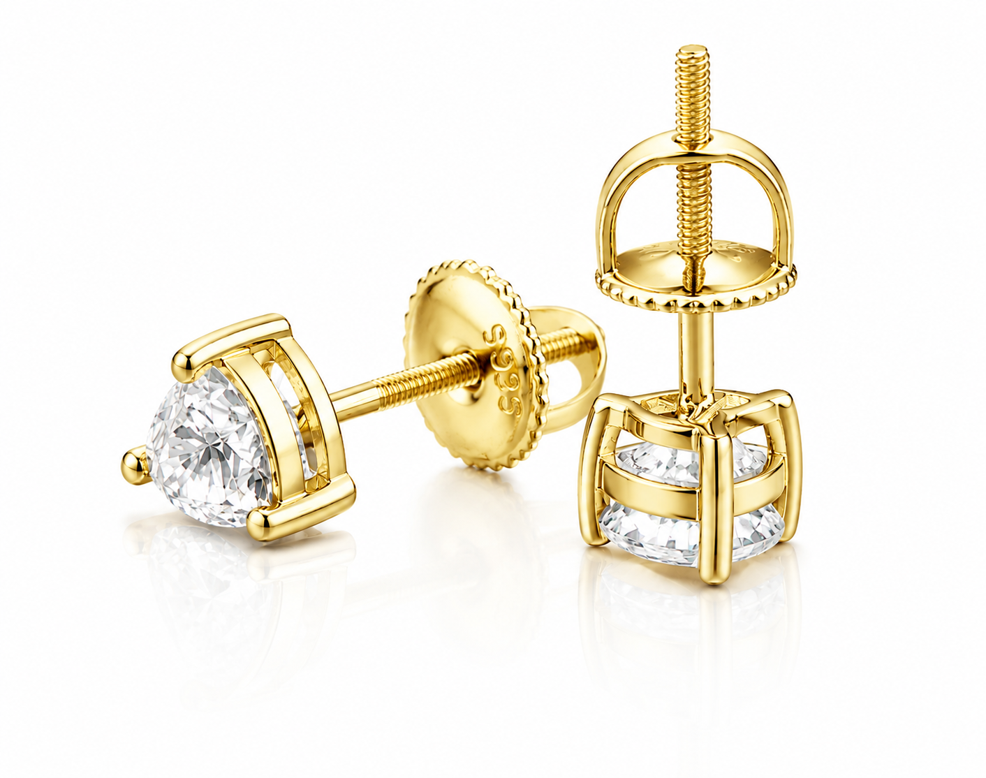 Moissanite Heart Stud Earrings 5.5MM for Women — VVS D Color GRA Certified 925 Sterling Silver