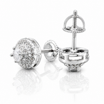 Moissanite round double pave halo stud earrings 9MM VVS D color GRA certified 925 silver Atlanta