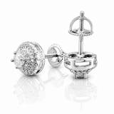 Moissanite round double pave halo stud earrings 9MM VVS D color GRA certified 925 silver Atlanta