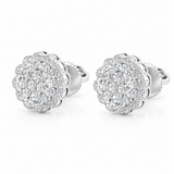 Moissanite Cluster Stud Earrings 9.5MM