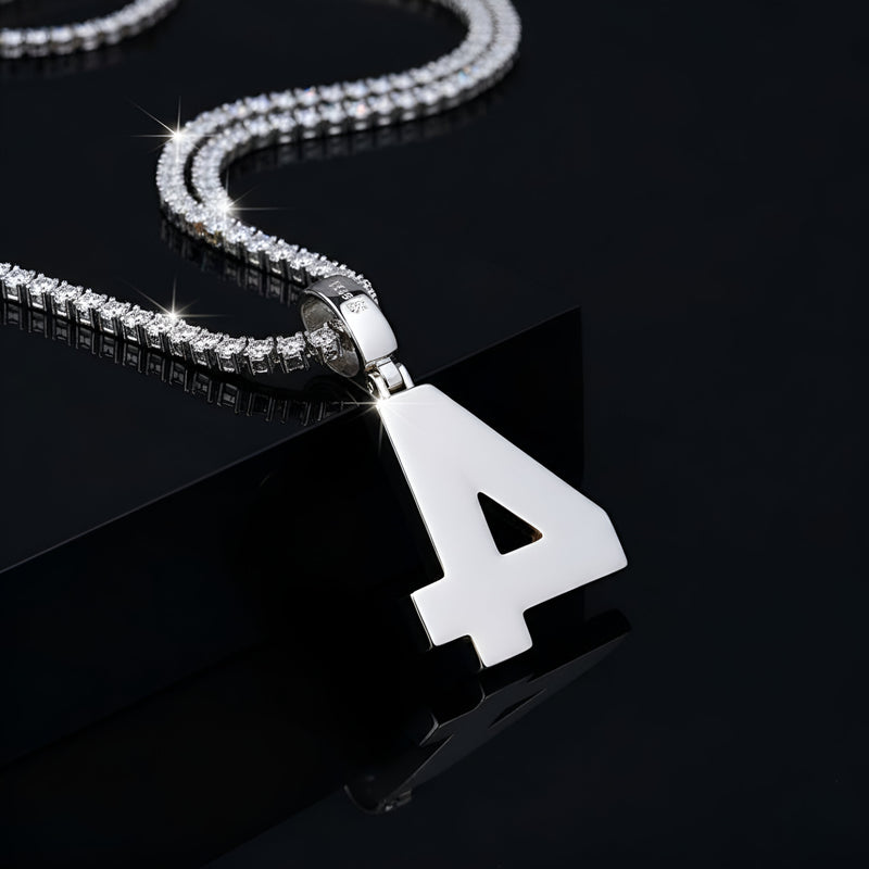 "0-9 " Round Style Numbers Charm with Moissanite Diamond VVS D Color | 925 SILVER | PASS DIAMOND TESTER!!!