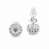 Moissanite halo stud earrings 1CT 9.5MM screw back VVS D color GRA certified 925 silver Atlanta Paradise Gems