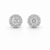 Moissanite Halo Stud Earrings 9.5MM