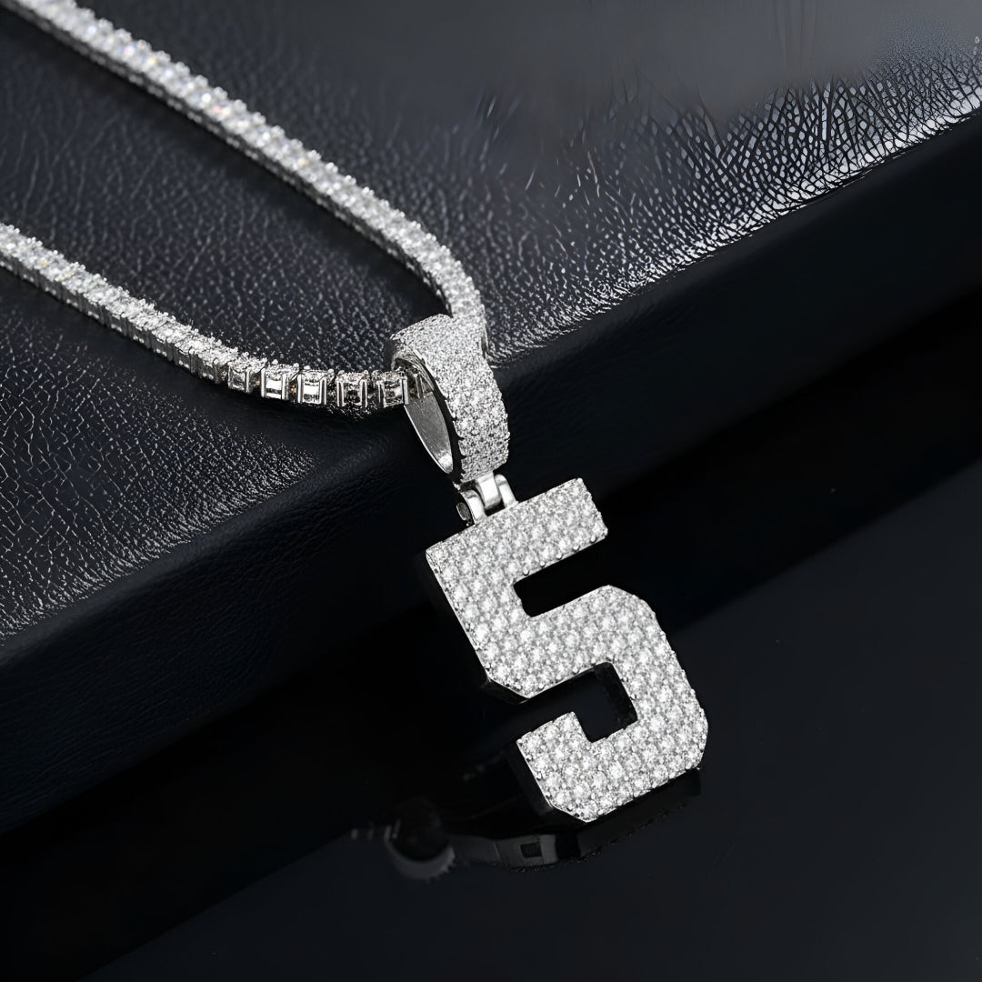 "0-9 " Round Style Numbers Charm with Moissanite Diamond VVS D Color | 925 SILVER | PASS DIAMOND TESTER!!!