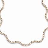 Moissanite Wave Tennis Necklace | 925 Silver & 14K Gold | VVS D Color