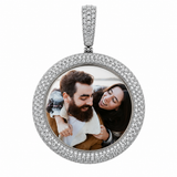 Custom Moissanite Photo Pendant 12CT 65MM