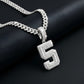 "0-9 " BAGUETTE STONE Style Numbers Charm with Moissanite Diamond VVS D Color | 925 SILVER | PASS DIAMOND TESTER!!!