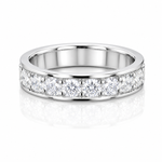 Mens moissanite half eternity wedding ring 1.75CT VVS D color GRA certified 925 silver Atlanta