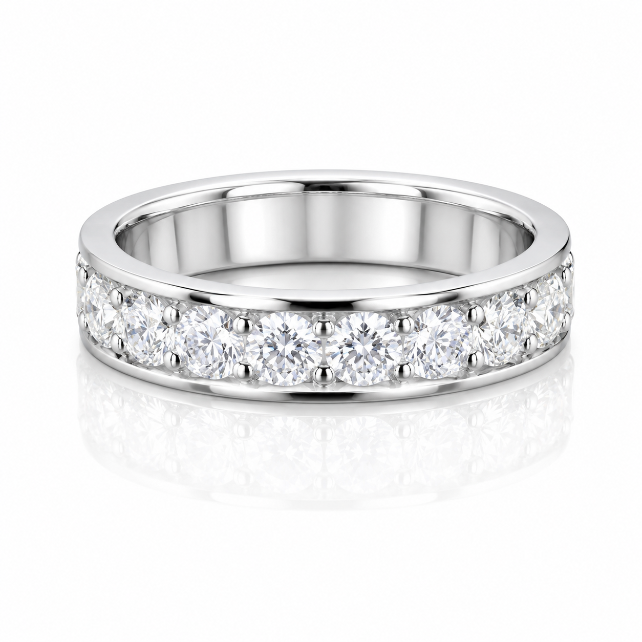 Mens moissanite half eternity wedding ring 1.75CT VVS D color GRA certified 925 silver Atlanta