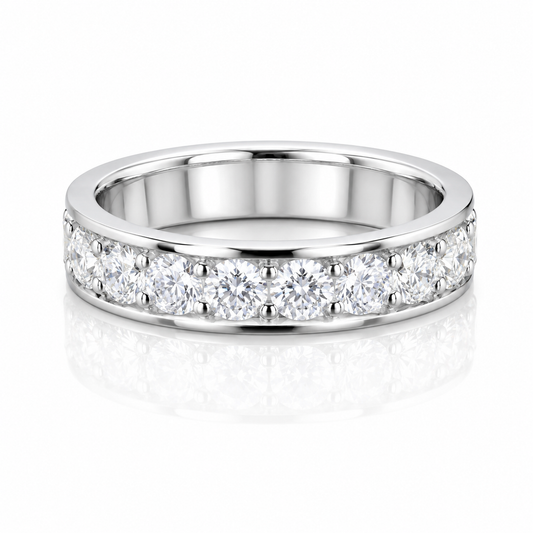 Mens moissanite half eternity wedding ring 1.75CT VVS D color GRA certified 925 silver Atlanta