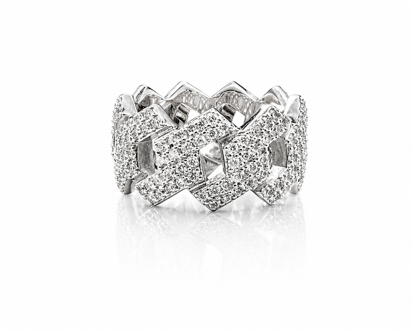 moissanite cuban link ring