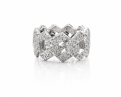 moissanite cuban link ring