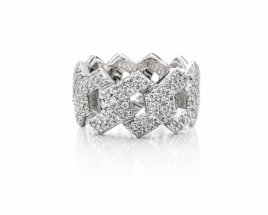 moissanite cuban link ring
