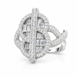Mens moissanite dollar sign baguette ring VVS D color GRA certified 925 silver Atlanta Paradise Gems