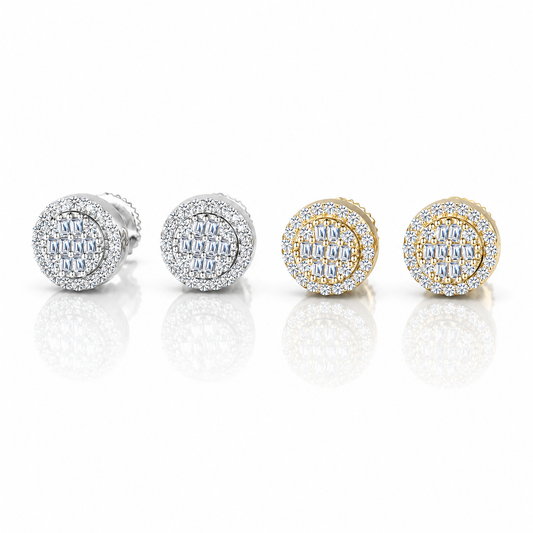 Moissanite Baguette Hip Hop Earrings 8.5MM