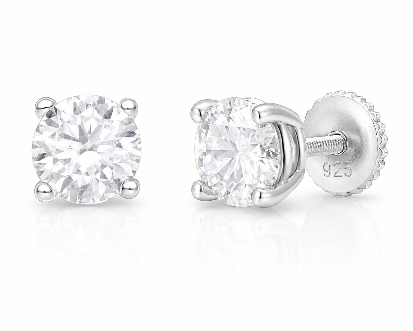 Moissanite solitaire stud earrings 0.5-6CT men women VVS D color GRA certified 925 silver screw back Atlanta