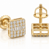 Moissanite Baguette Rectangle Stud Earrings