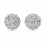 Moissanite cluster stud earrings 9.5MM VVS D color GRA certified 925 silver screw back Atlanta