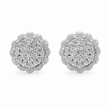 Moissanite cluster stud earrings 9.5MM VVS D color GRA certified 925 silver screw back Atlanta