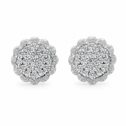 Moissanite cluster stud earrings 9.5MM VVS D color GRA certified 925 silver screw back Atlanta
