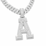 Moissanite baguette letter initial pendant A-Z 3.5CT VVS D color GRA certified 925 silver Atlanta