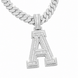 Moissanite baguette letter initial pendant A-Z 3.5CT VVS D color GRA certified 925 silver Atlanta