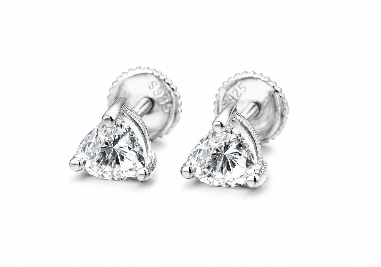 Moissanite heart stud earrings 5.5MM women VVS D color GRA certified 925 sterling silver Atlanta