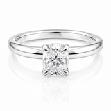 Oval Moissanite Solitaire Engagement Ring 1CT | GRA Certified featuring a sparkling oval-cut stone set on a polished silver band, perfect for elegant and timeless engagement jewelry.