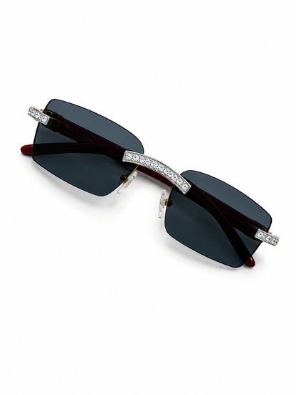 Iced out black moissanite sunglasses hip hop VVS D Color 925 sterling silver passes diamond tester Paradise Gems Atlanta