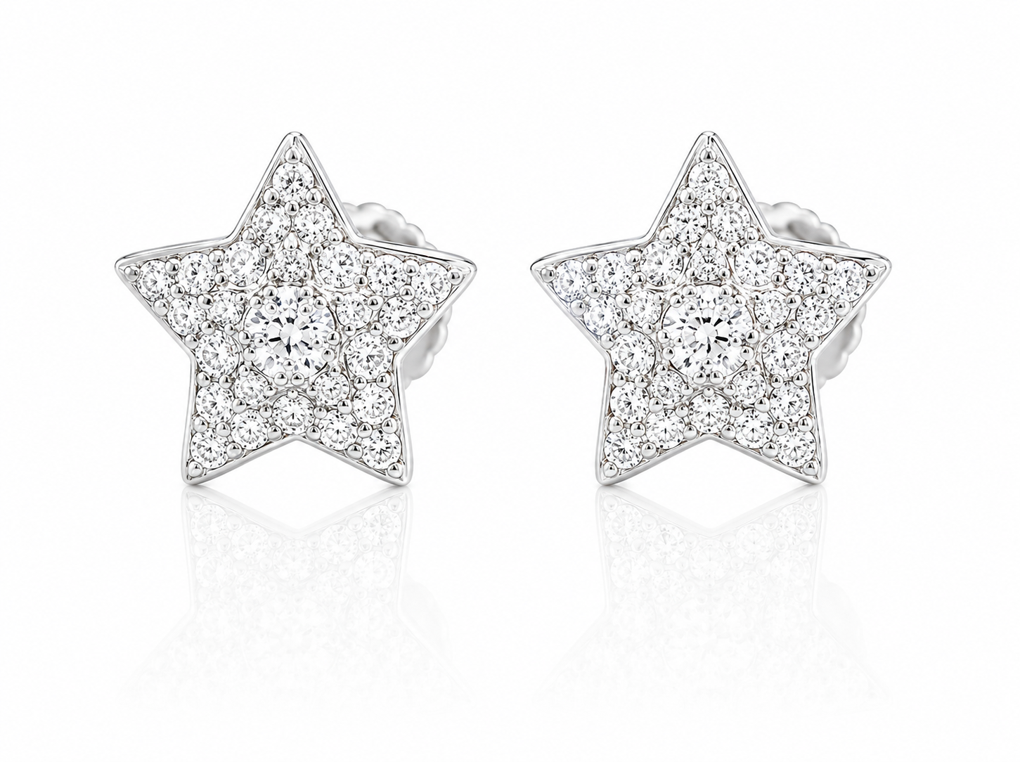 Moissanite star stud earrings men women VVS D color GRA certified 925 silver Atlanta Paradise Gems