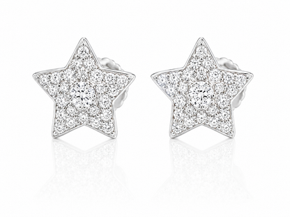 Moissanite star stud earrings men women VVS D color GRA certified 925 silver Atlanta Paradise Gems