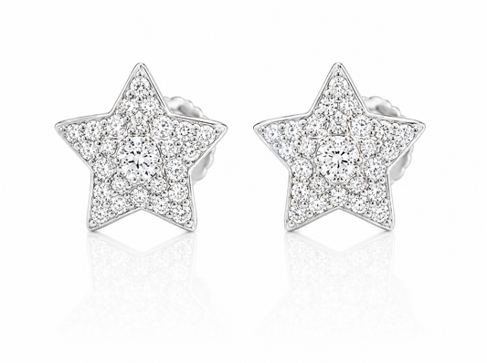 Moissanite star stud earrings men women VVS D color GRA certified 925 silver Atlanta Paradise Gems