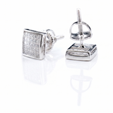 Moissanite 3D Square Stud Earrings 7.5MM