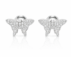 Moissanite butterfly stud earrings women VVS D color GRA certified 925 sterling silver Atlanta Paradise Gems