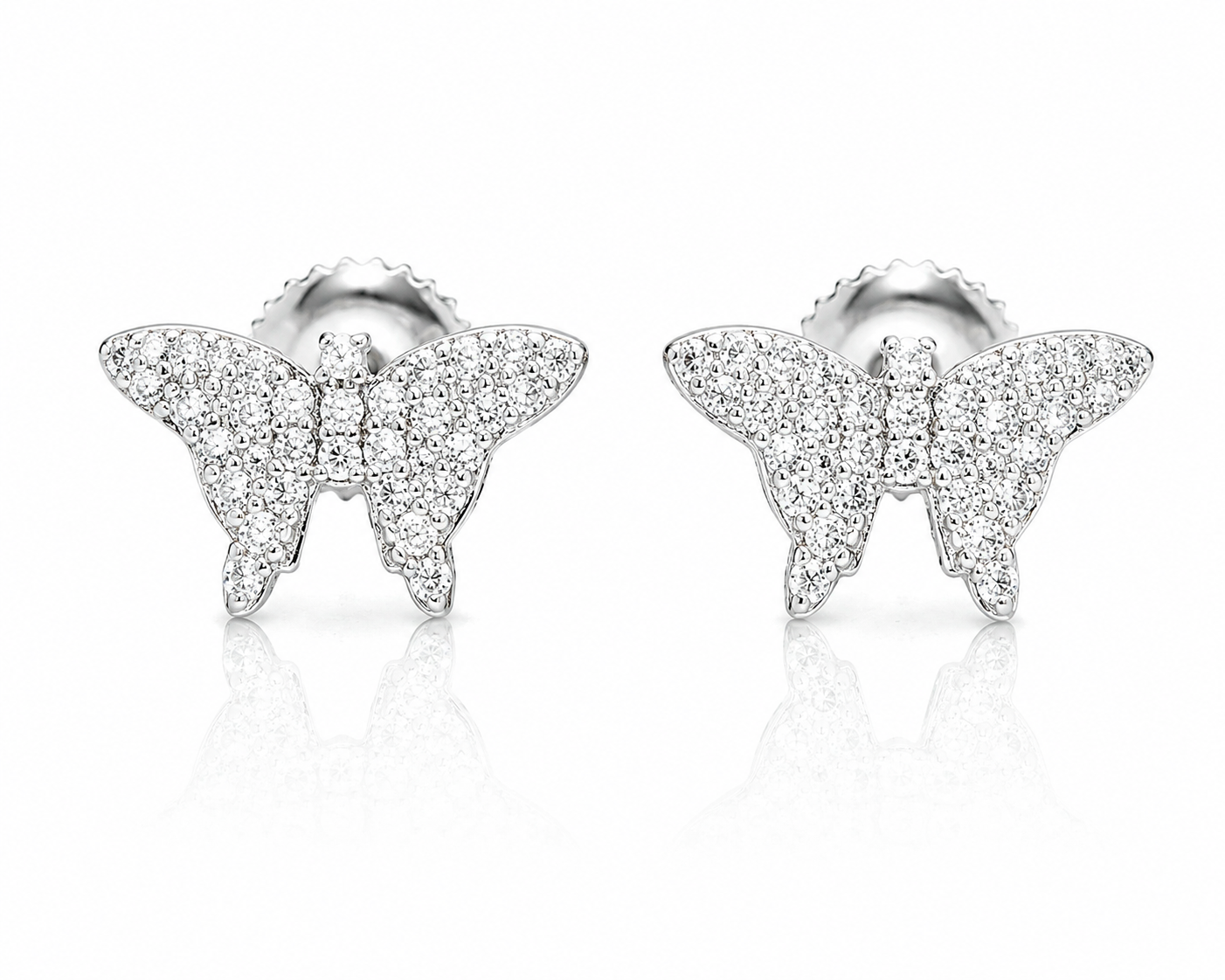 Moissanite butterfly stud earrings women VVS D color GRA certified 925 sterling silver Atlanta Paradise Gems