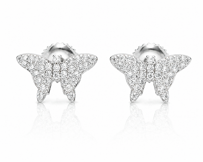Moissanite butterfly stud earrings women VVS D color GRA certified 925 sterling silver Atlanta Paradise Gems