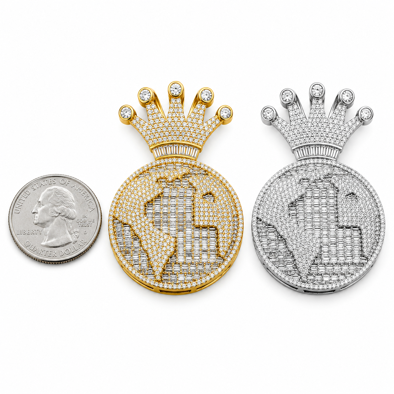 Moissanite Globe World Pendant Iced Out | VVS D Color | Crown Bale | 925 Silver