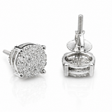 Moissanite Halo Stud Earrings Men Women