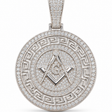 Iced Out Moissanite Masonic Medallion Pendant – Square & Compass, 925 Sterling Silver, GRA Certified