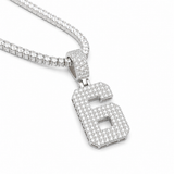 Moissanite Number Charm Pendant 0-9