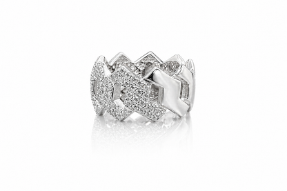 moissanite cuban link ring