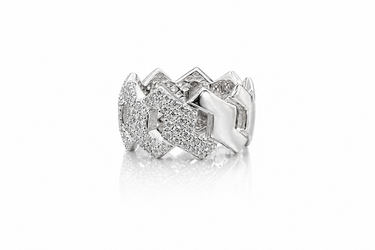 moissanite cuban link ring